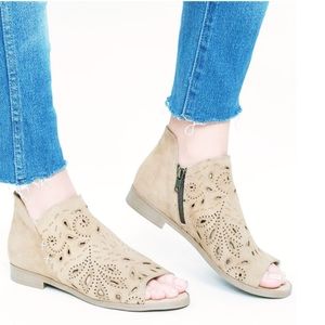 Coolway Tan Suede Lazer Cut Shooties